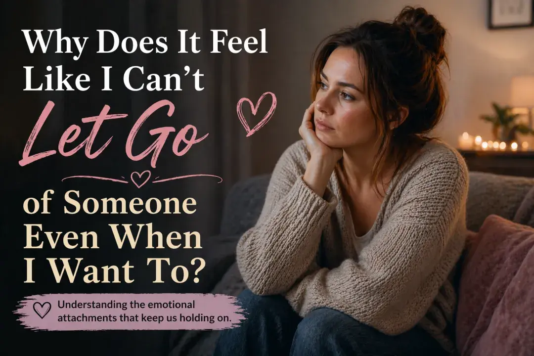 Woman sitting alone feeling emotionally attached and struggling to let go of someone she still thinks about