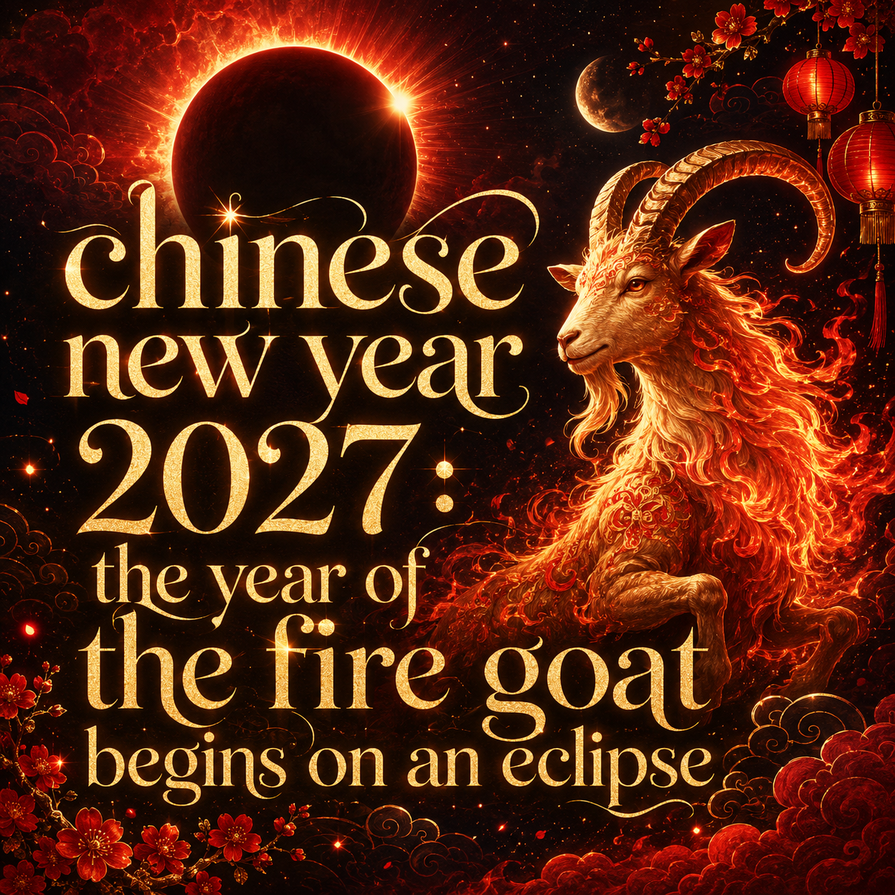Chinese New Year 2027: the year of the fire goat begins on an eclipse