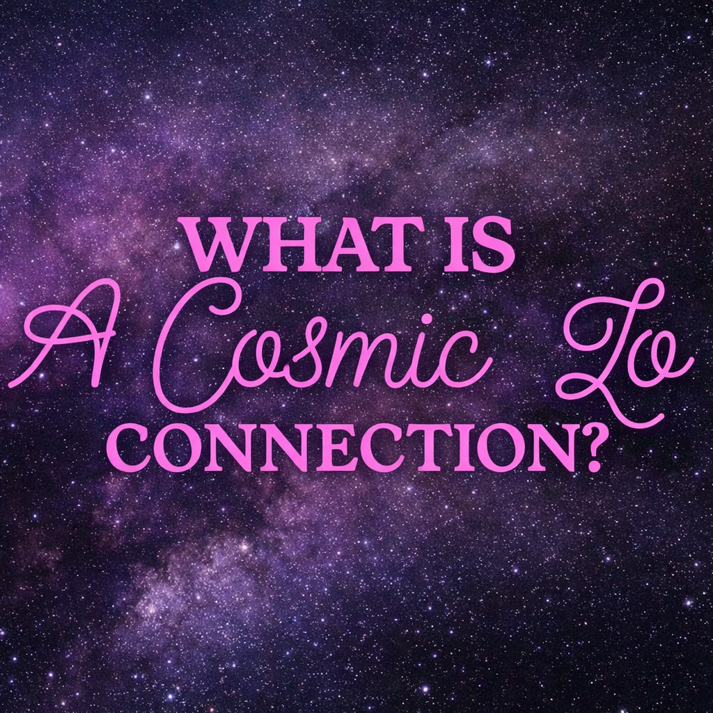 What is a cosmic love connection spiritual meaning relationship psychic energy bond starry purple background