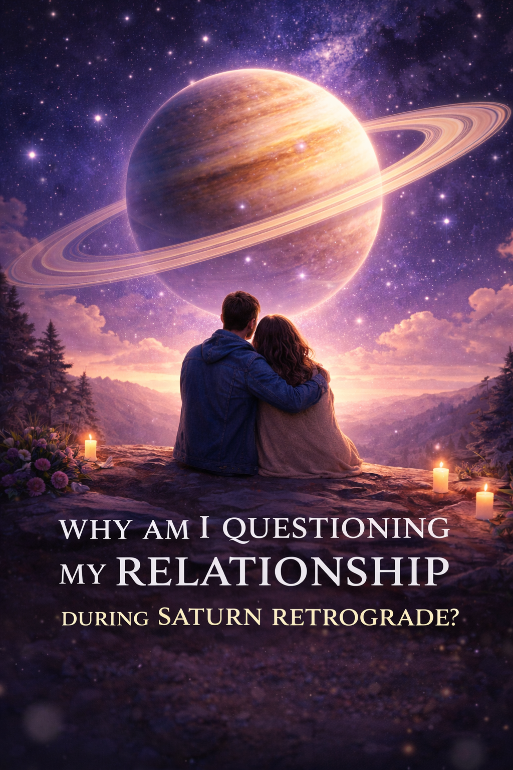 woman questioning her relationship during Saturn retrograde with emotional distance under a starry night sky