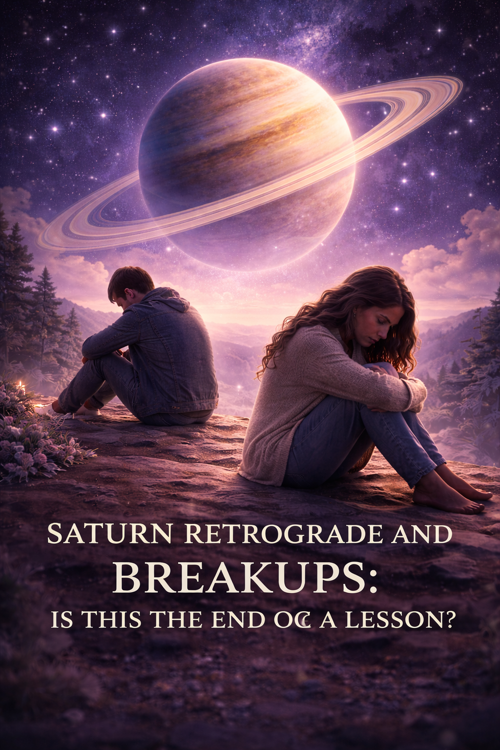 Saturn retrograde breakups showing emotional ending and relationship reflection under a night sky