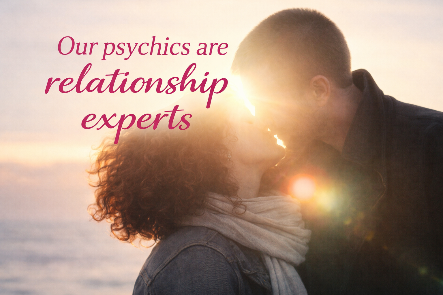 Romantic couple at sunset representing trusted relationship psychics providing guidance and clarity in love