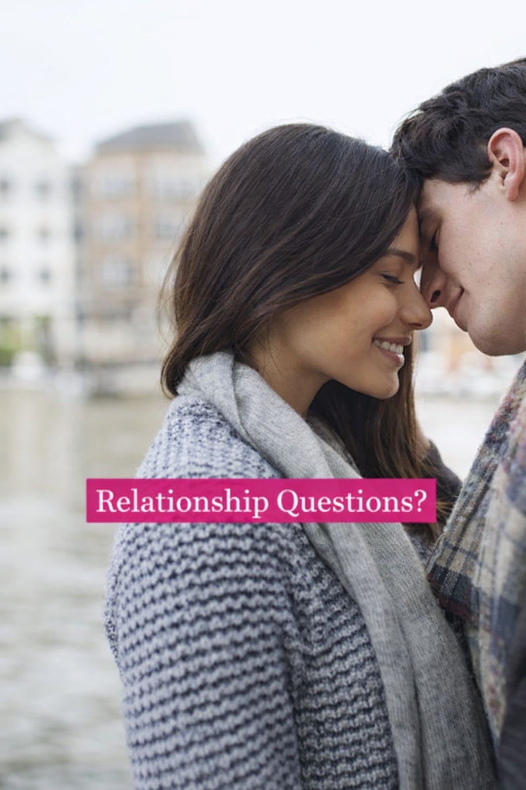 Romantic couple touching foreheads representing relationship questions love uncertainty and psychic reading guidance on Valentine’s Day