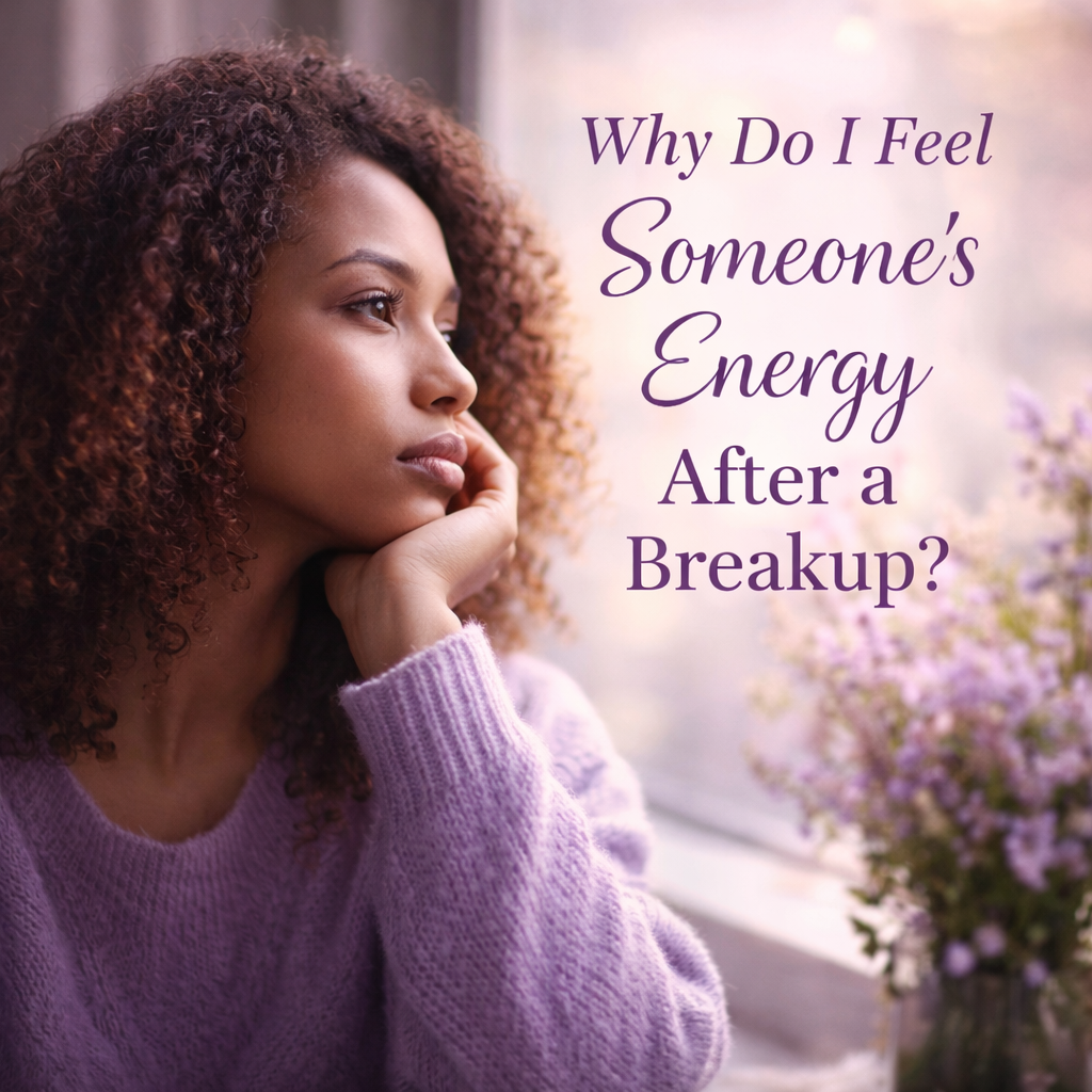 thoughtful Black woman reflecting after a breakup wondering why she still feels someone's emotional energy