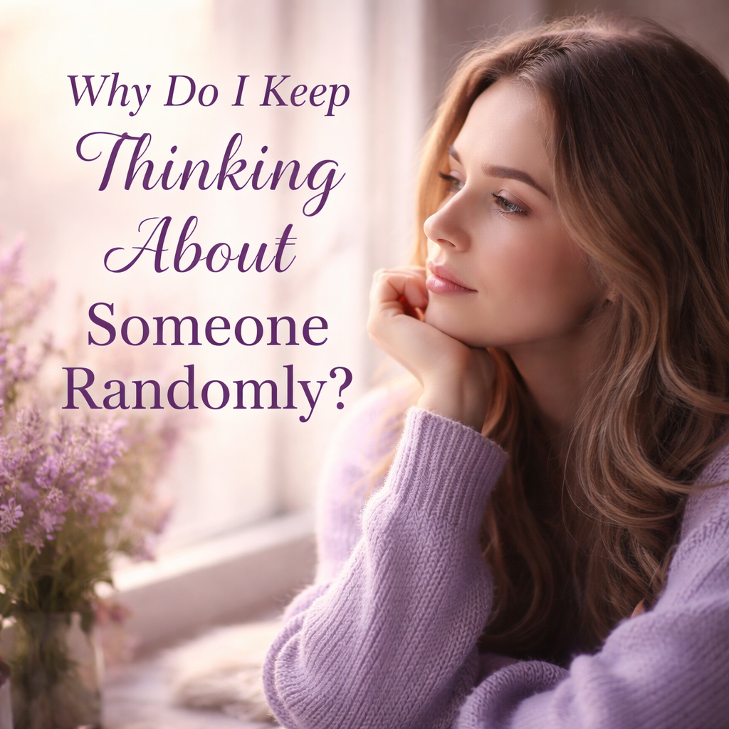 woman deep in thought wondering why she keeps thinking about someone randomly