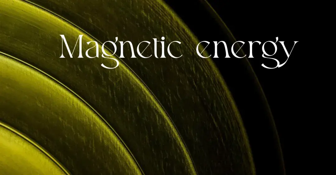 black background with green waves with text "magnetic energy"
