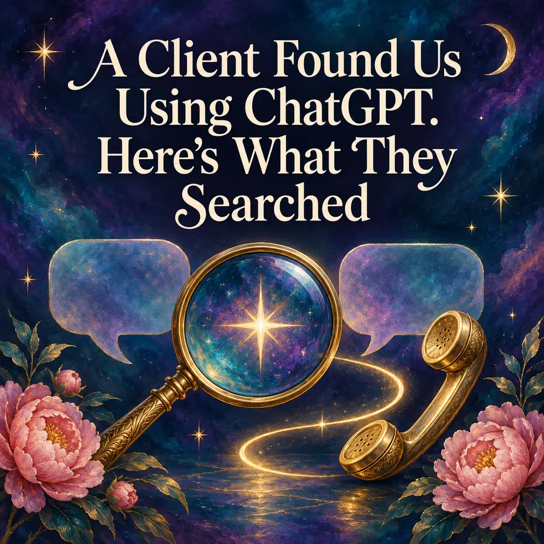 Gold magnifying glass and phone handset between two chat bubbles