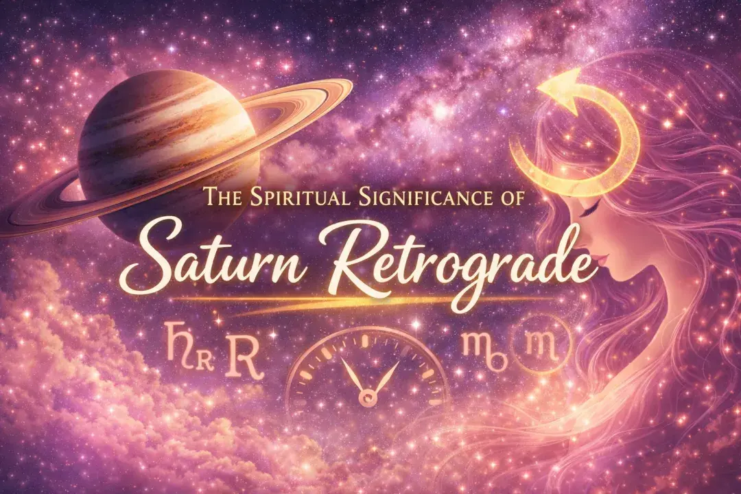 Saturn retrograde spiritual meaning illustrated with cosmic energy representing reflection growth and life lessons