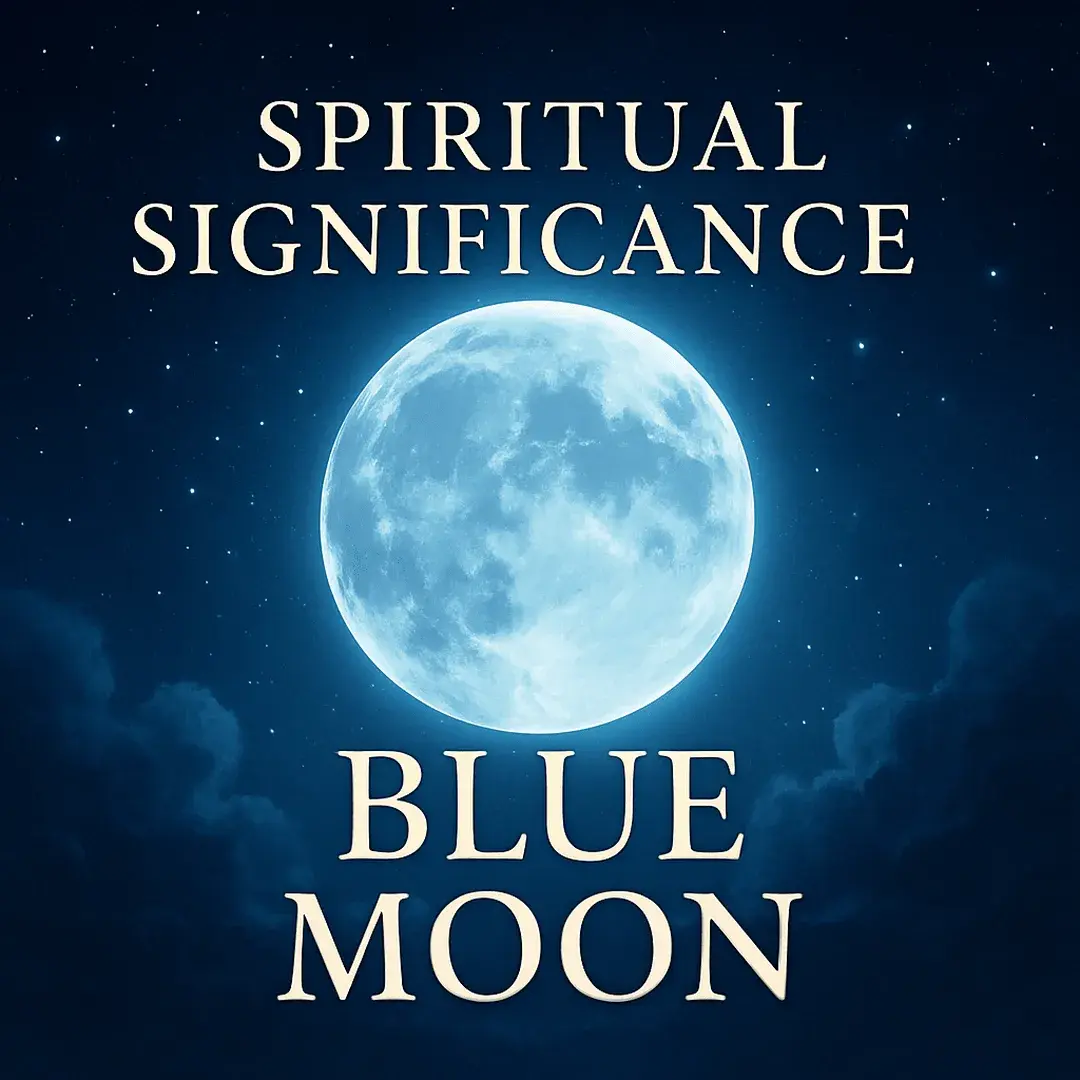 A rare Blue Moon glowing brightly in the night sky, symbolizing spiritual energy, renewal, and heightened intuition for psychic guidance.