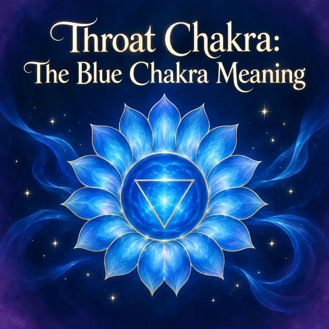 Glowing blue lotus for the throat chakra