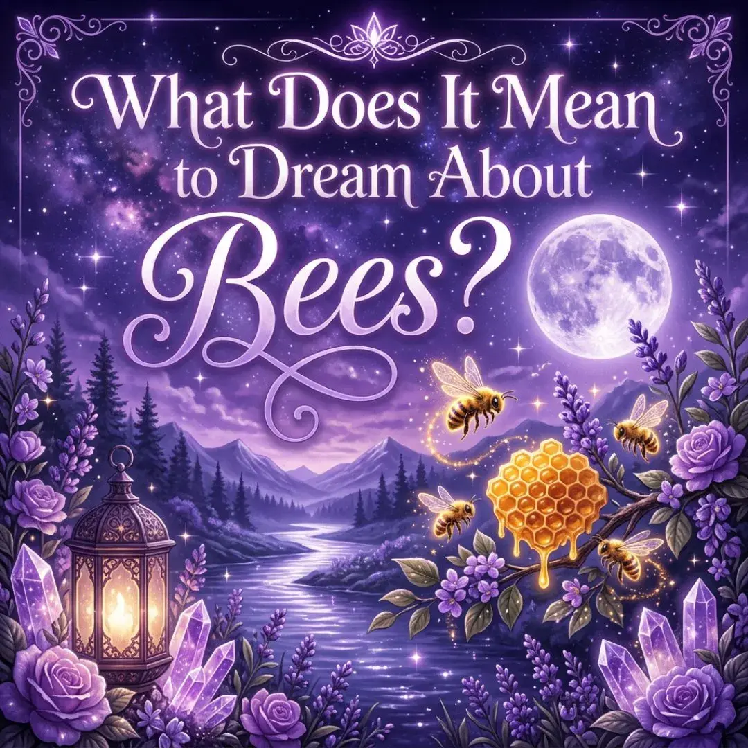 Golden honeybees around lavender and honeycomb