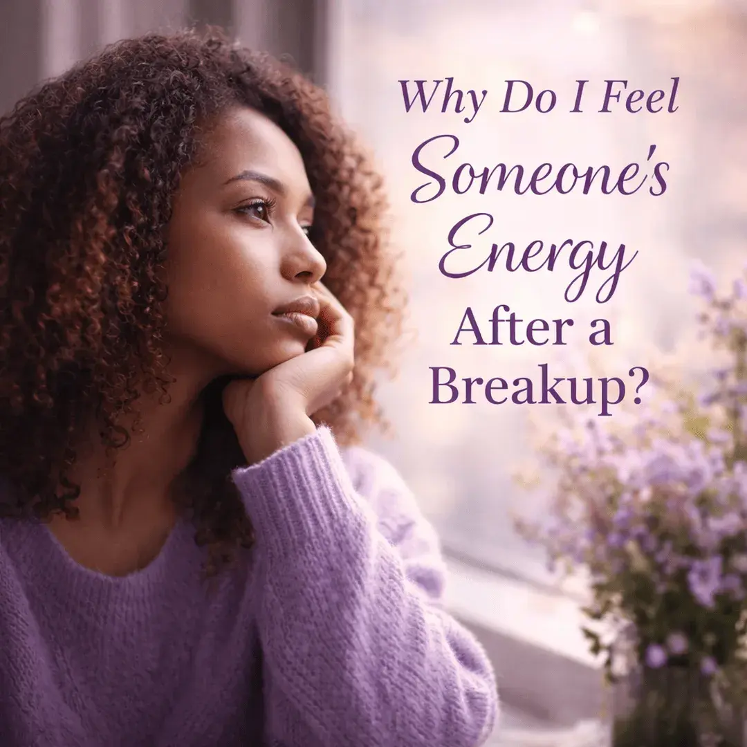 thoughtful Black woman reflecting after a breakup wondering why she still feels someone's emotional energy