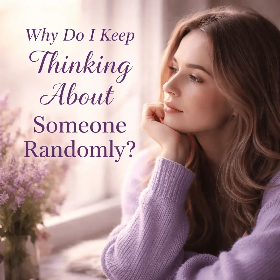 woman deep in thought wondering why she keeps thinking about someone randomly