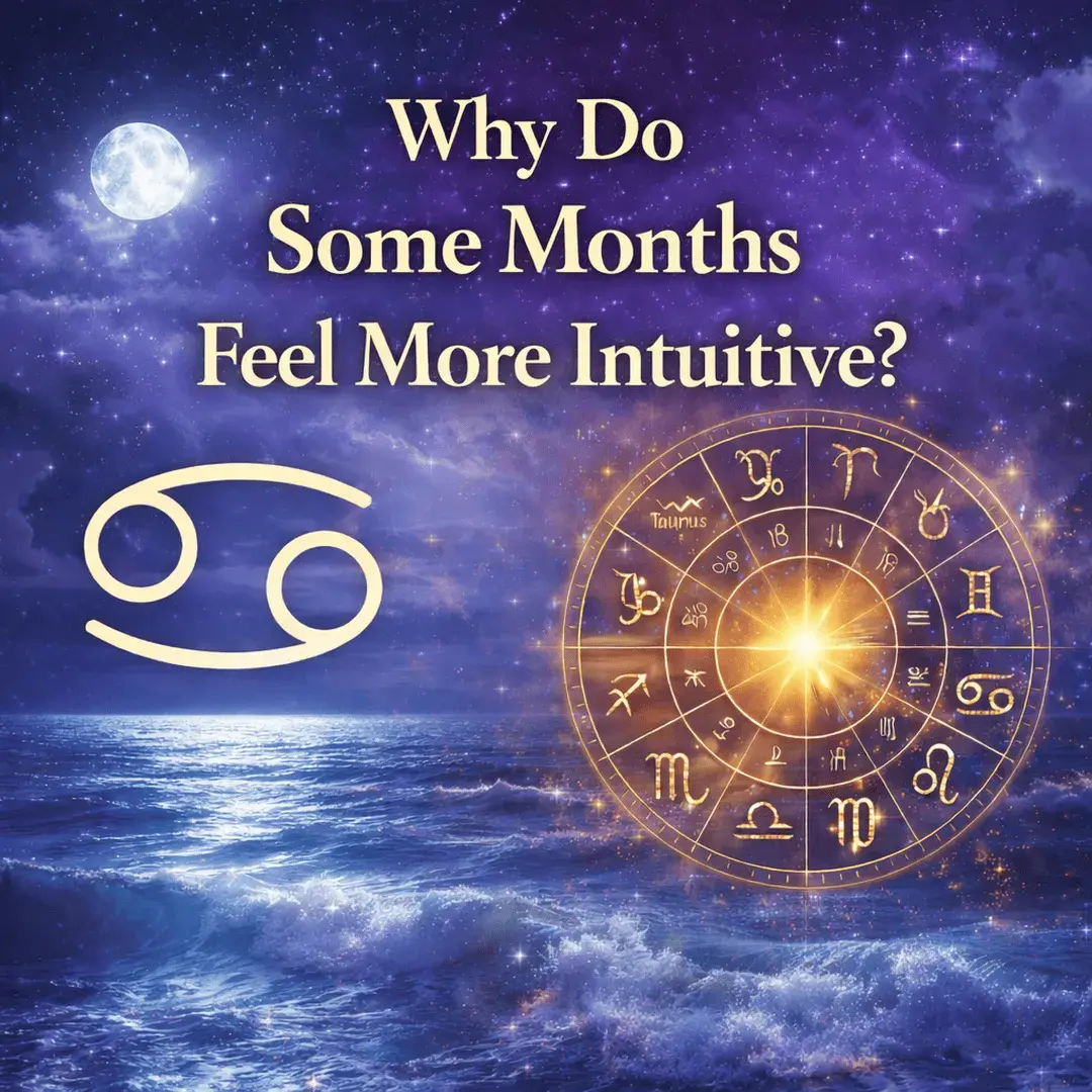 Cancer zodiac symbol with moonlit ocean waves and glowing zodiac wheel representing intuition and emotional awareness during Cancer season