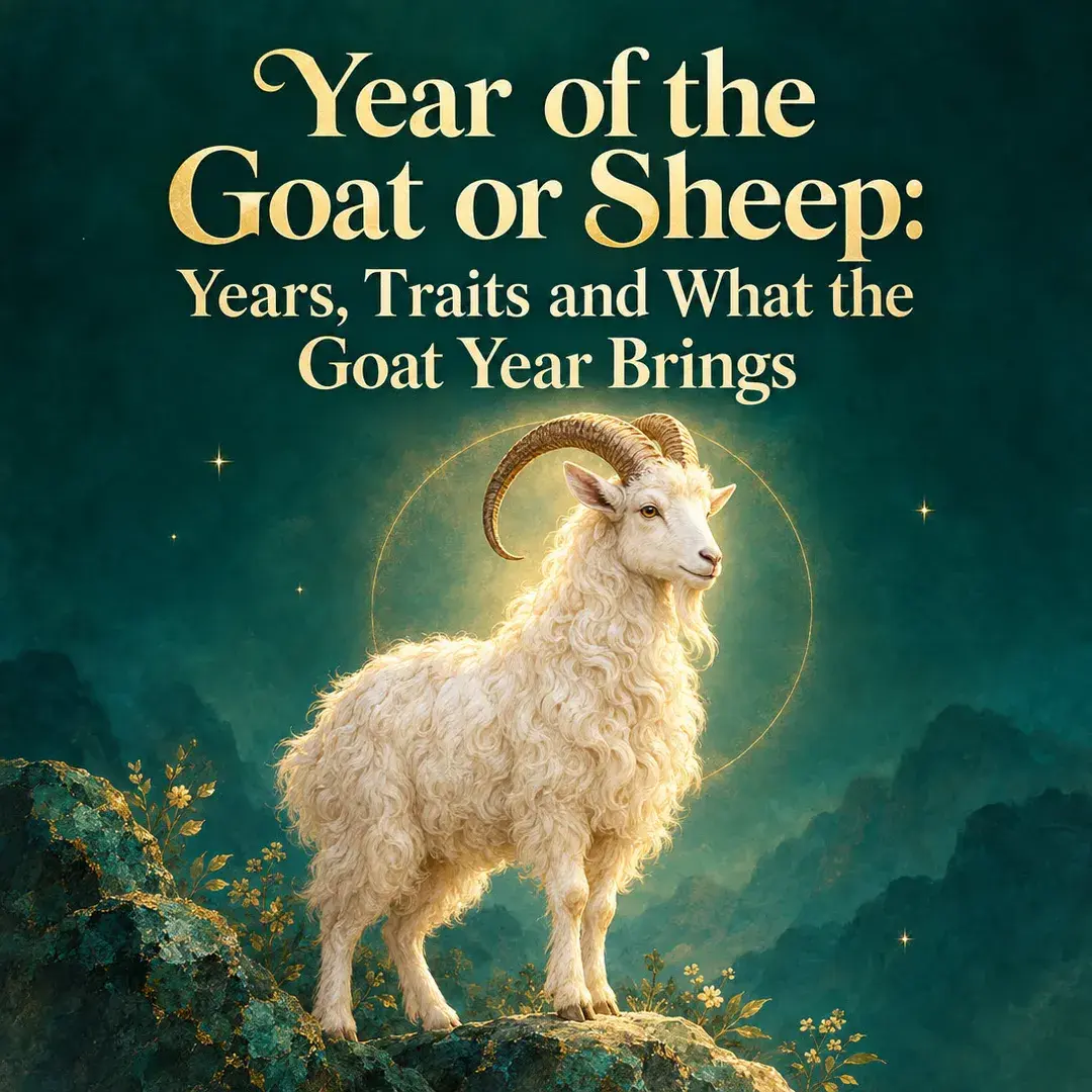 Curly white goat standing on a green mountain ledge
