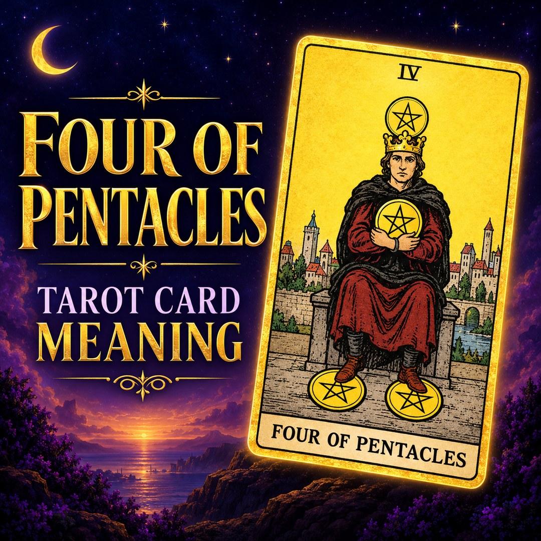 Four of Pentacles tarot card showing security, control, and fear of loss.