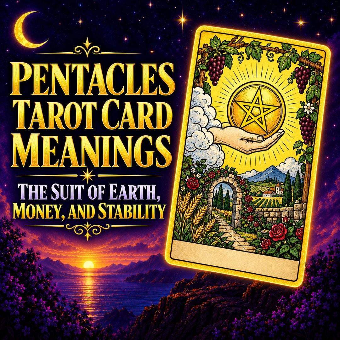 Pentacles tarot guide representing earth, money, security, and stability.