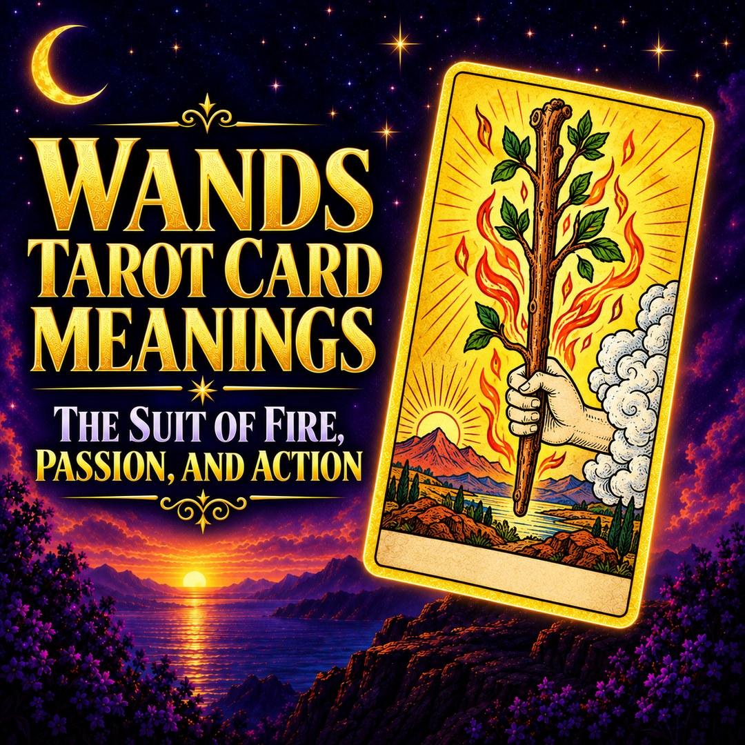 Wands tarot guide representing fire, passion, creativity, and action.