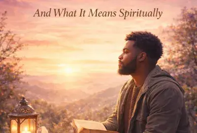 man reflecting with crystals and candle representing signs of an old soul