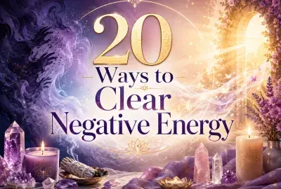 20 ways to clear negative energy with crystals, candles, cleansing smoke, and bright spiritual light.