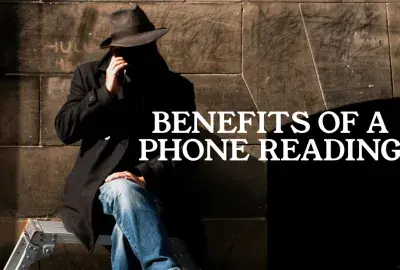 Benefits of a phone reading with an anonymous figure in the background talking on the phone