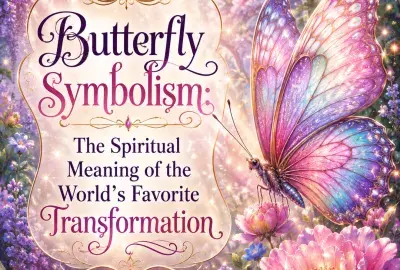 Butterfly symbolism illustration showing a butterfly as a spiritual symbol of transformation, change, growth, freedom, and new beginnings.