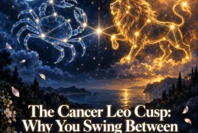 Cancer and Leo constellations with moon and sun