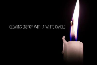 Clearing energy with a white candle