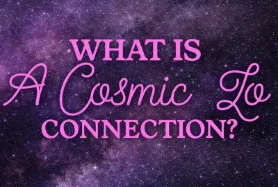 What is a cosmic love connection spiritual meaning relationship psychic energy bond starry purple background