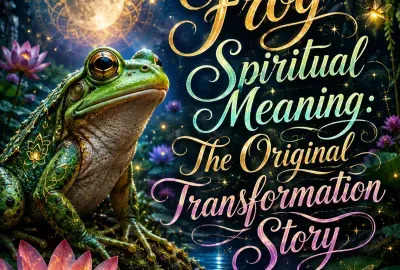 Frog spiritual meaning illustration showing a frog as a symbol of transformation, renewal, adaptability, growth, and new beginnings.