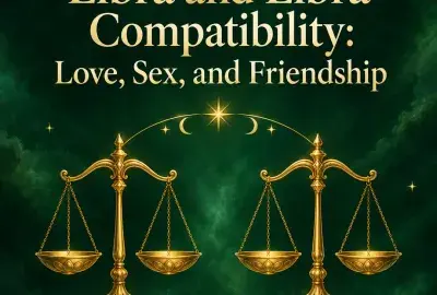 Two golden scales side by side on emerald green