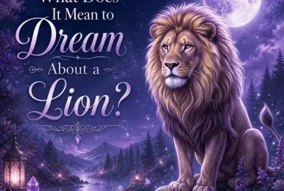 Regal lion sitting under a full moon