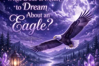 Eagle soaring over a moonlit mountain valley
