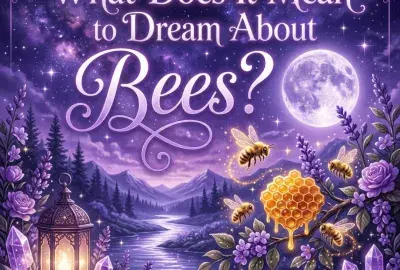 Golden honeybees around lavender and honeycomb