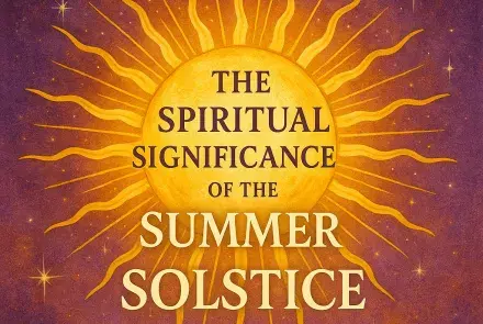 Golden sun artwork representing the spiritual significance of the Summer Solstice