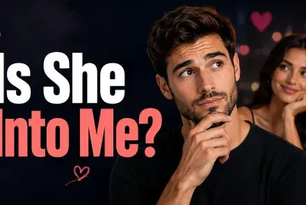 Thoughtful man wondering if a smiling woman is romantically interested in him.