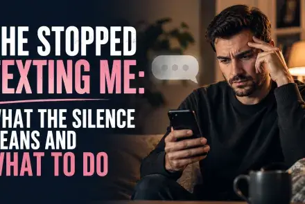 Concerned man checking his phone after a woman suddenly stopped texting him.