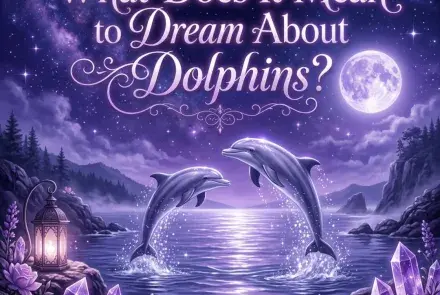 Two dolphins leaping in moonlit water